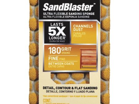 3M SandBlaster Ultra Flexible 2-1 2 In. x 4-1 2 In. x 1 In. 180 Grit Fine Sanding Sponge For Sale