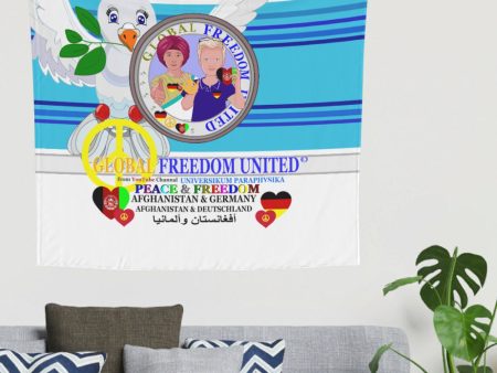 Tapestry GLOBAL FREEDOM UNITED© Men AFGHANISTAN & GERMANY Blue 2 Discount