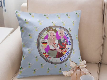 GLOBAL FREEDOM UNITED© Women USA & GERMANY Light Blue 18   Square Pillow Cover For Discount