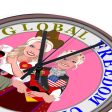 Wooden Wall Clock Without Scale Global Freedom United Women Usa & Germany Old Peace Hot on Sale