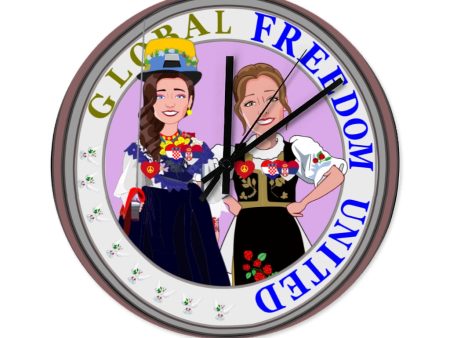 Wooden Wall Clock Without Scale GLOBAL FREEDOM UNITED© Women Croatia & Serbia For Sale