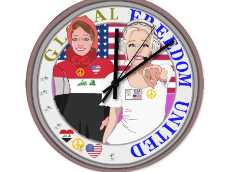 Wooden Wall Clock Without Scale GLOBAL FREEDOM UNITED© Women Iraq & USA Supply