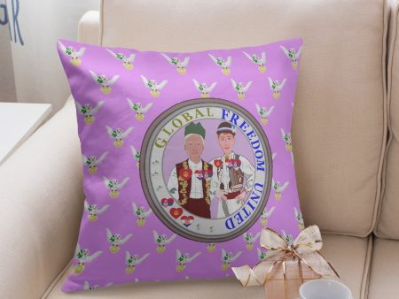 GLOBAL FREEDOM UNITED MEN CROATIA & SERBIA OLD PEACE LILAC 18   Square Pillow Cover Cheap