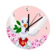 Wooden Wall Clock Without Scale GLOBAL FREEDOM UNITED© Dove Of Peace Roses Pink Online Sale