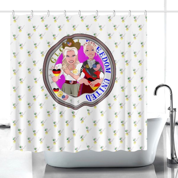 SHOWER CURTAIN GLOBAL FREEDOM UNITED WOMEN GERMANY & USA OLD PEACE WIGHT Supply