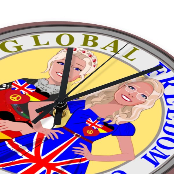 Wooden Wall Clock Without Scale GLOBAL FREEDOM UNITED© Women England & Germany For Cheap