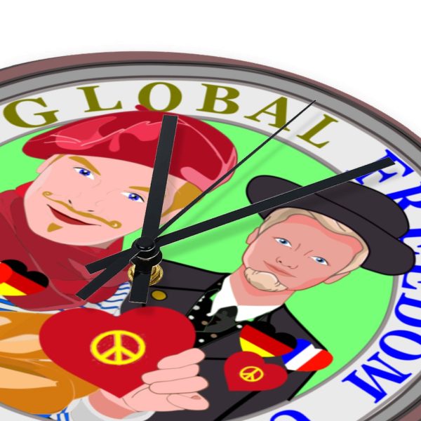 Wooden Wall Clock Without Scale GLOBAL FREEDOM UNITED© Men French & Germany Online