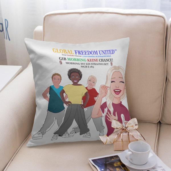 Square Pillow Cover GLOBAL FREEDOM UNITED GIB MOBBING KEINE CHANCE DEUTSCH WIGHT Online now