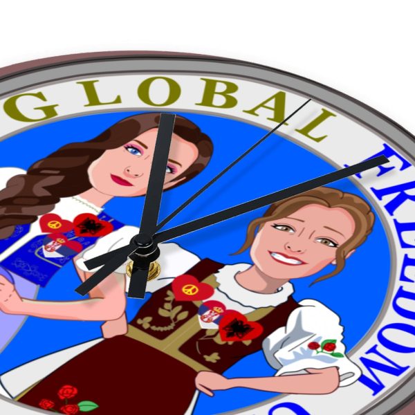 Wooden Wall Clock Without Scale GLOBAL FREEDOM UNITED© Women Albania & Serbia Sale