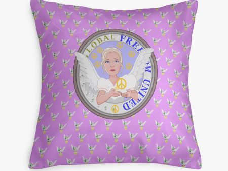 Square Pillow Cover GLOBAL FREEDOM UNITED WOMEN ANGEL OF PEACE LILAC Online Hot Sale