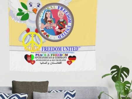 Tapestry GLOBAL FREEDOM UNITED© Women AFGHANISTAN & GERMANY Yellow For Discount