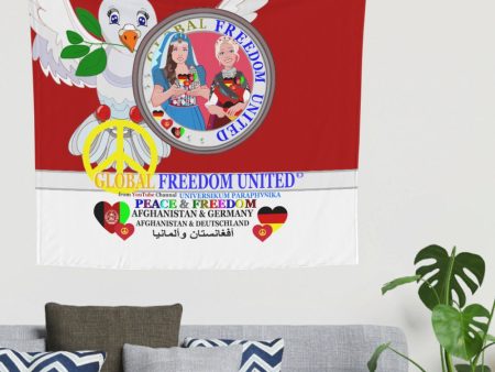 Tapestry GLOBAL FREEDOM UNITED© Women AFGHANISTAN & GERMANY Red For Sale