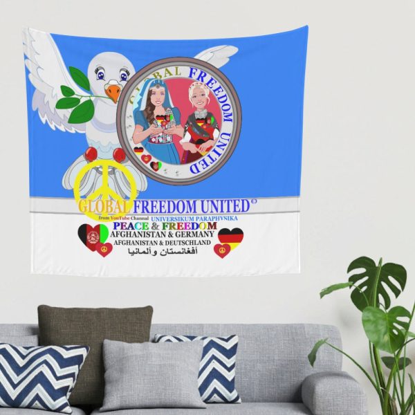 Tapestry GLOBAL FREEDOM UNITED© Women AFGHANISTAN & GERMANY Blue For Cheap