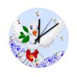 Wooden Wall Clock Without Scale GLOBAL FREEDOM UNITED© Dove Of Peace Roses Blue For Cheap