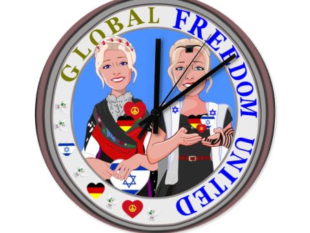 Wooden Wall Clock Without Scale GLOBAL FREEDOM UNITED© Women Israel & Germany Online now