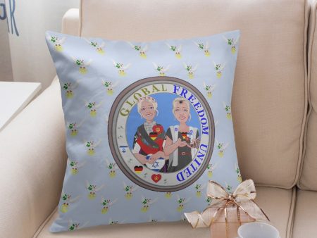 GLOBAL FREEDOM UNITED© Wp,rm ISRAEL & GERMANY Light Blue 18   Square Pillow Cover Online Hot Sale