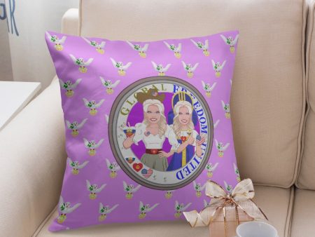 GLOBAL FREEDOM UNITED© Women USA & RUSSIA LILAC 18   Square Pillow Cover Online now