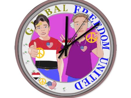 Wooden Wall Clock Without Scale GLOBAL FREEDOM UNITED© Men Yemen & USA Online