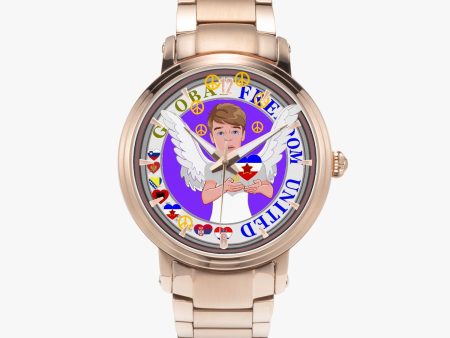 New Steel Strap Automatic Watch (With Indicators) GLOBAL FREEDOM UNITED ANGEL OF PEACE OLD PEACE OLD YUGOSLAVIA BOY For Discount