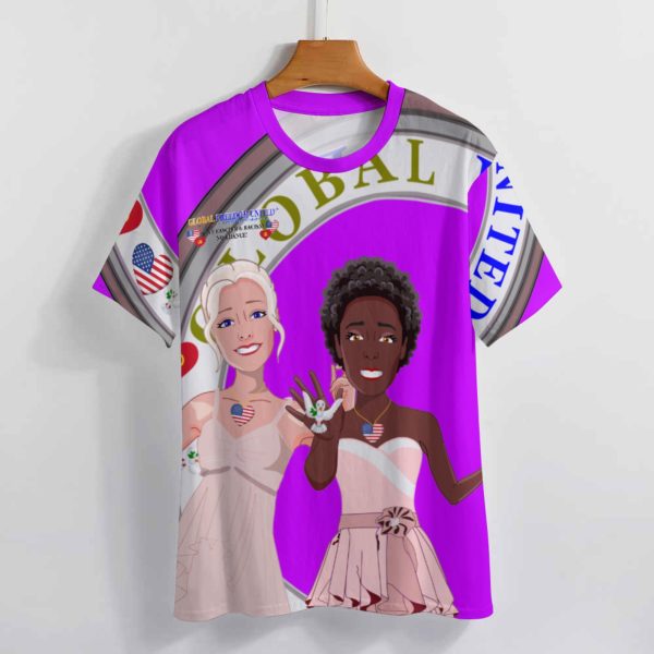 Women´s T-Shirt 3 GLOBAL FREEDOM UNITED© Women Anti Fascism & Racism USA Lilac Supply