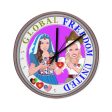 Wooden Wall Clock Without Scale GLOBAL FREEDOM UNITED© Women AFGHANISTAN & USA  Ring For Cheap