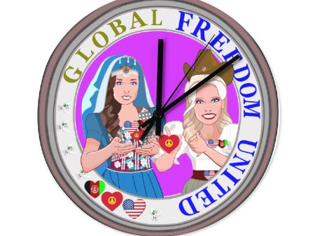 Wooden Wall Clock Without Scale GLOBAL FREEDOM UNITED© Women AFGHANISTAN & USA  Ring For Cheap