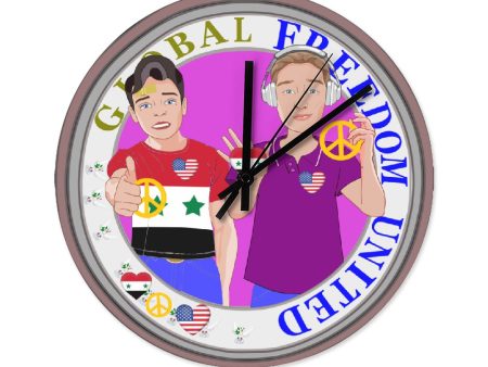 Wooden Wall Clock Without Scale GLOBAL FREEDOM UNITED© Men Syria & USA Online now