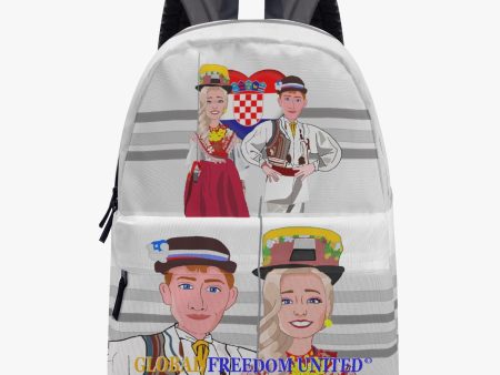 ALL OVER PRINT CANVAS BACKPACK  GLOBAL FREEDOM UNITED COUPLE CROATIA VERSION 2 Cheap