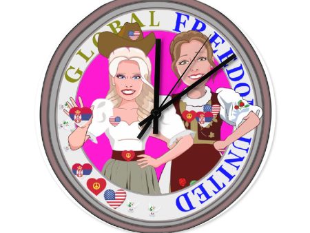 Wooden Wall Clock Without Scale Global Freedom United Women Usa & Serbia Old Peace Ring Online Sale