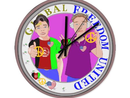 Wooden Wall Clock Without Scale GLOBAL FREEDOM UNITED© Men Afghanistan & USA Cheap