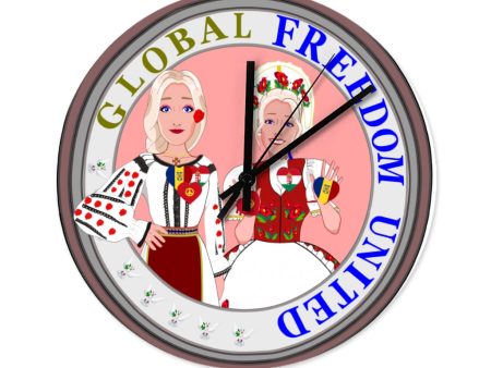 Wooden Wall Clock Without Scale GLOBAL FREEDOM UNITED© Women Romania & Hungary on Sale