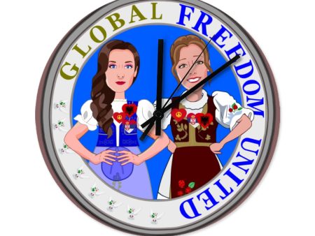 Wooden Wall Clock Without Scale GLOBAL FREEDOM UNITED© Women Albania & Serbia Sale