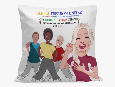 Square Pillow Cover GLOBAL FREEDOM UNITED GIB MOBBING KEINE CHANCE DEUTSCH WIGHT Online now