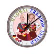 Wooden Wall Clock Without Scale Global Freedom United Women Sirbia & Germany Old Peace Ring Sale