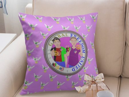 GLOBAL FREEDOM UNITED MEN AFGHANISTAN & USA OLD PEACE LILAC 18   Square Pillow Cover Online Hot Sale