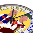 Wooden Wall Clock Without Scale GLOBAL FREEDOM UNITED© Men Albania & Serbia For Cheap