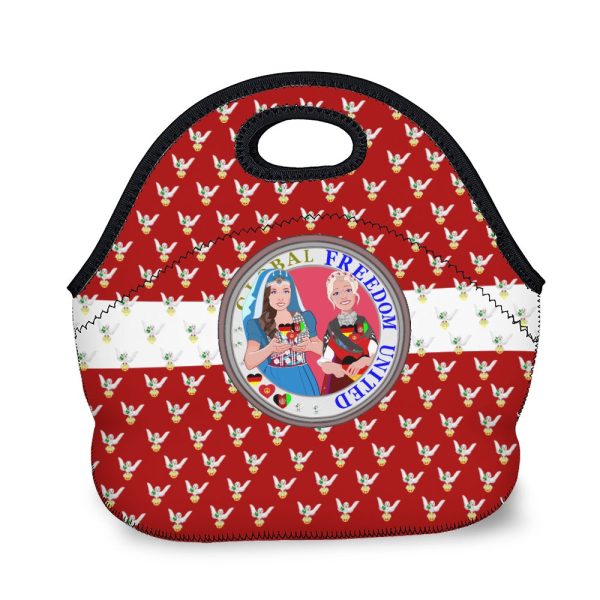 Meal Bag GLOBAL FREEDOM UNITED© Women AFGHANISTAN & GERMANY Red Dove Of Peace on Sale