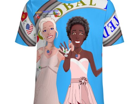 Women´s T-Shirt 3 GLOBAL FREEDOM UNITED© Women Anti Fascism & Racism USA  Blue For Sale