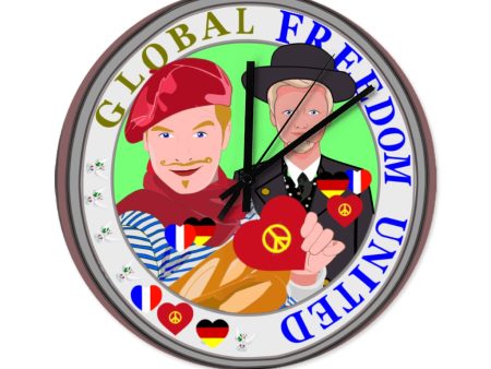 Wooden Wall Clock Without Scale GLOBAL FREEDOM UNITED© Men French & Germany Online