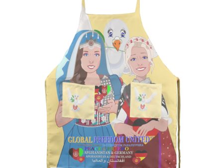 Apron GLOBAL FREEDOM UNITED© Women Afghanistan & Germany Yellow For Cheap