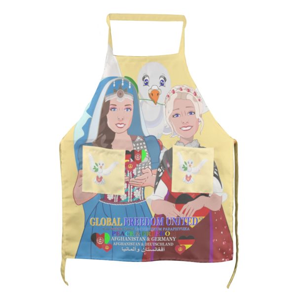 Apron GLOBAL FREEDOM UNITED© Women Afghanistan & Germany Yellow For Cheap