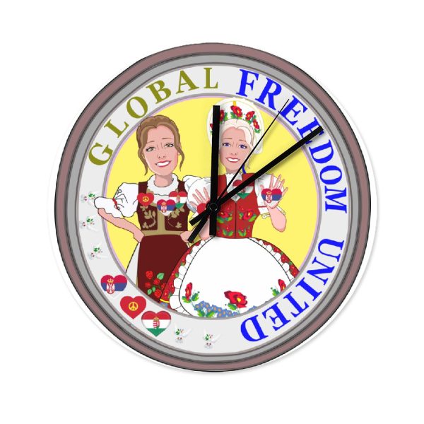 Wooden Wall Clock Without Scale Global Freedom United Women Serbia & Hungary Old Peace Ring For Sale