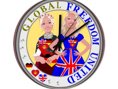 Wooden Wall Clock Without Scale GLOBAL FREEDOM UNITED© Women England & Germany For Cheap