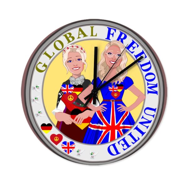 Wooden Wall Clock Without Scale GLOBAL FREEDOM UNITED© Women England & Germany For Cheap