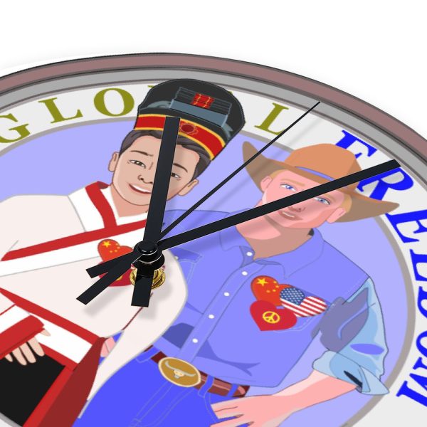 Wooden Wall Clock Without Scale GLOBAL FREEDOM UNITED© Men USA & China For Discount