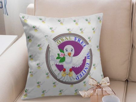 GLOBAL FREEDOM UNITED© DOVE OF PEACE WIGHT LILAC 18   Square Pillow Cover For Cheap