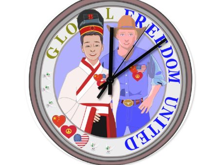 Wooden Wall Clock Without Scale GLOBAL FREEDOM UNITED© Men USA & China For Discount