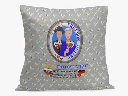 GLOBAL FREEDOM UNITED MEN GERMANY & RUSSIA NEW PEACE GREY 18   Square Pillow Cover Discount