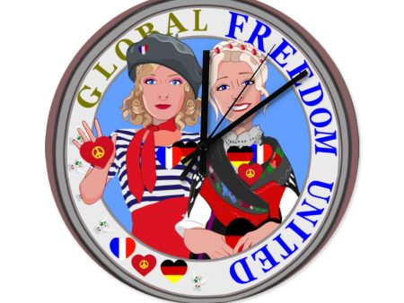 Wooden Wall Clock Without Scale GLOBAL FREEDOM UNITED© Women French & Germany Online Sale