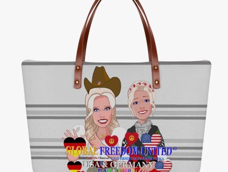 CLASSIC DIVING CLOTH TOTE BAG GLOBAL FREEDOM UNITED WOMEN USA & GERMANY OLD PEACE GREY Online now